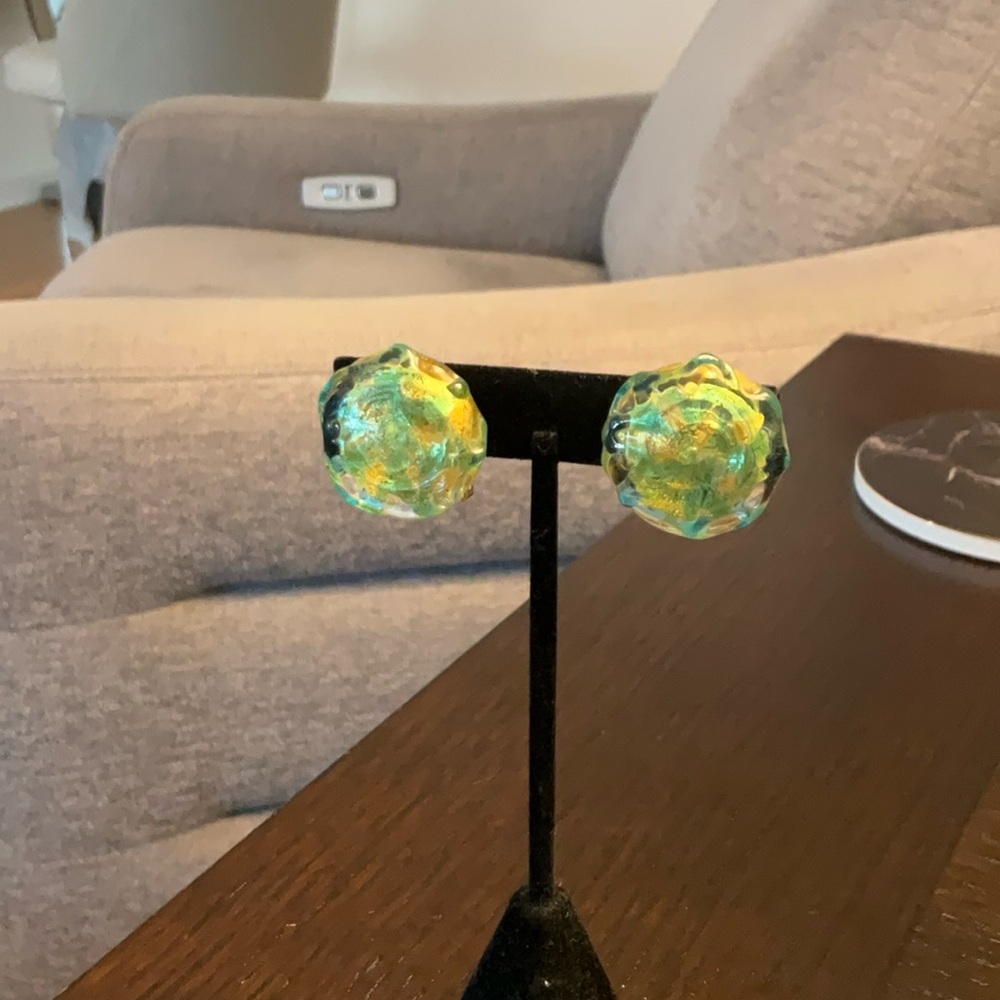 Murano Glass Earrings With Clasp